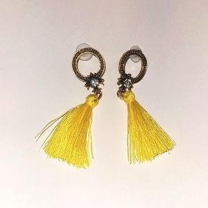 Yellow tassel earings
